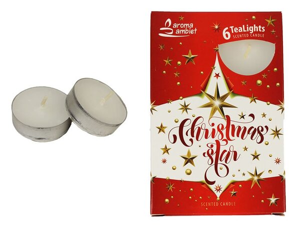 Čajová svíčka CHRISTMAS STAR WHITE - 6ks