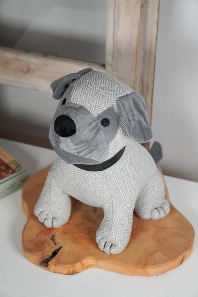 Dveřní zarážka pes buldok šedý 28 cm (ISABELLE ROSE)