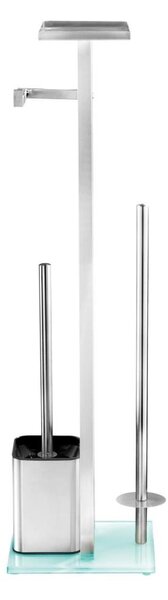 WENKO 23364100 - WC štětka DEBAR 21x70,5 cm nerez/satin/bílá