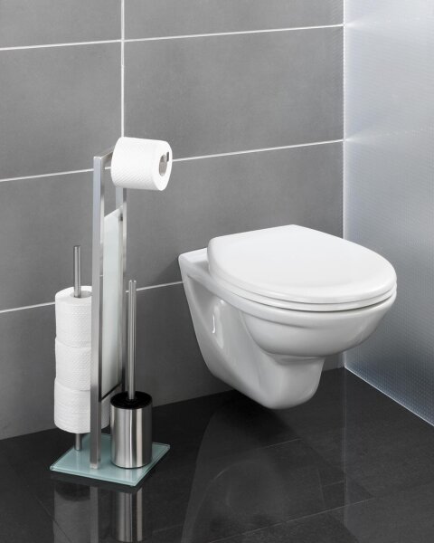 WENKO 21564100 - WC štětka RIVALTA 18x70 cm nerez/stříbrná/bílá/černá