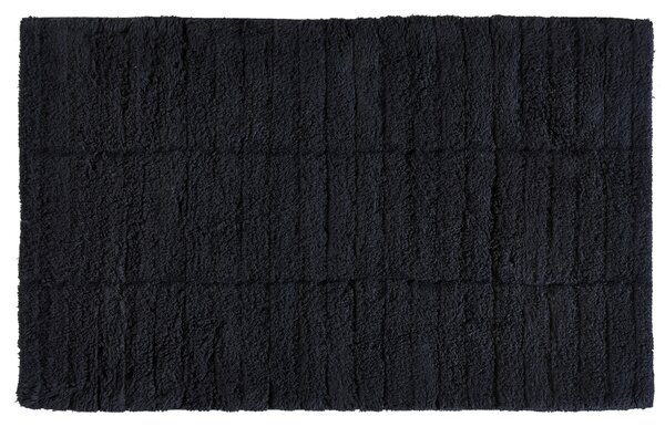 Zone Denmark Černá bavlněná koupelnová předložka Tiles 50 x 80 cm