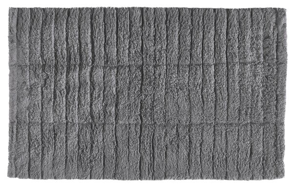 Zone Denmark Tmavě šedá bavlněná koupelnová předložka Tiles 50 x 80 cm