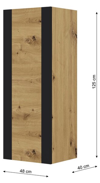 Závěsná skříňka Montana (dub artisan + matná černá)