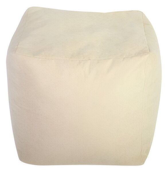 Sedací vak taburetka kostka malá béžová semišová TiaHome