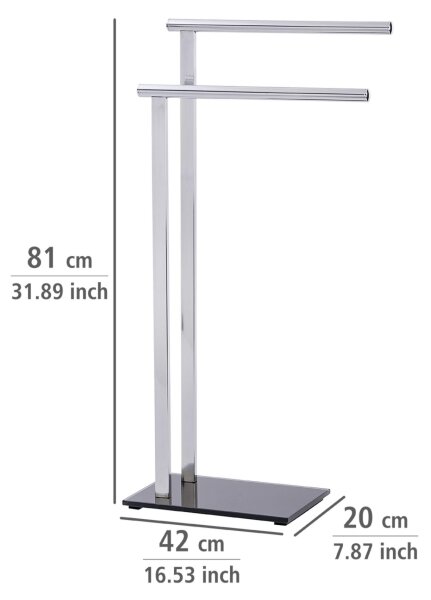 WENKO 22090100 - Stojan na ručníky LAVA 42x81 cm nerez/stříbrná/černá