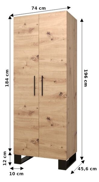 Předsíňová sestava Amanda 1 (dub artisan + černá ekokůže)
