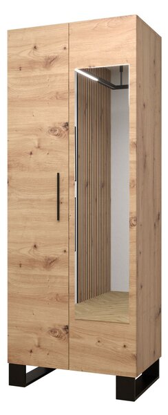 Předsíňová sestava Amanda 13 (dub artisan + černá ekokůže)