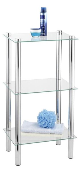 WENKO 15851100 - Regál YAGO 40x74 cm stříbrná/čirá