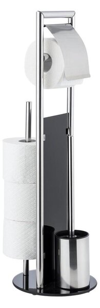 WENKO 24075800 - WC set RAVINA 20x707 cm nerez/stříbrná/černá