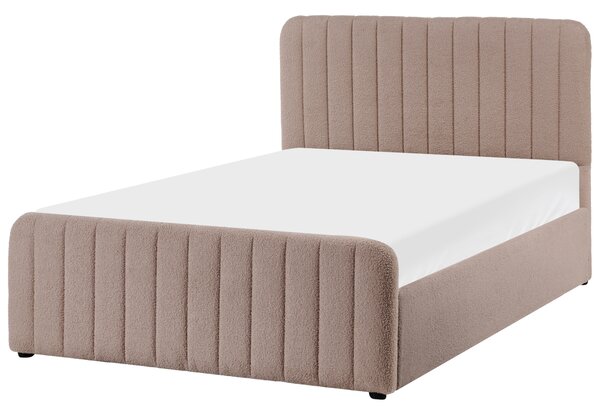 Postel s úložným prostorem LUNAN Buklé Taupe 120 x 200 cm