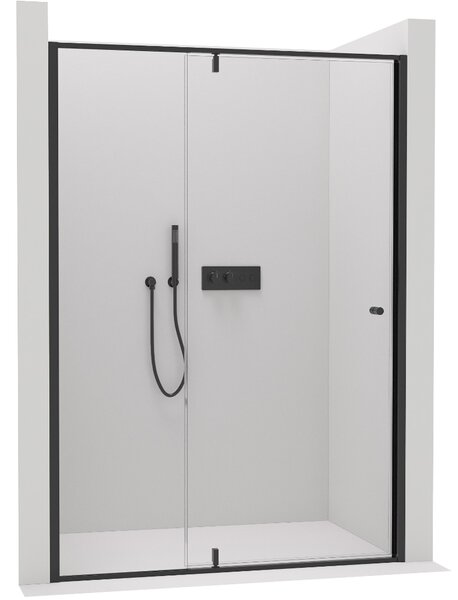 CERANO - Sprchové křídlové dveře Santini L/P - černá matná, transparentní sklo - 110x195 cm