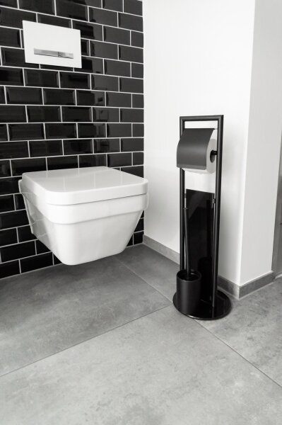WENKO 24982800 - WC set RAVINA 20x70 cm nerez/černá