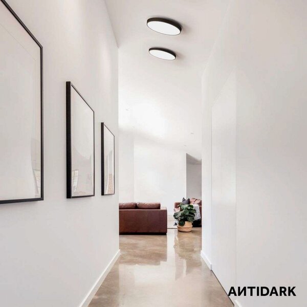 Stropní Lampa ANTIDARK, stmívatelné, Černá, Obývací pokoj, Hliník