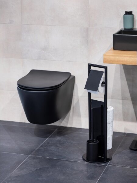 WENKO 24982800 - WC set RAVINA 20x70 cm nerez/černá