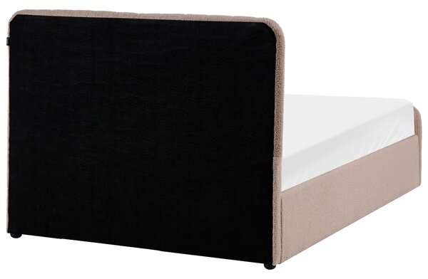 Postel s úložným prostorem LUNAN Buklé Taupe 120 x 200 cm