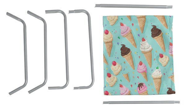 Skládací plážové lehátko SAND ICE CREAM, barevné