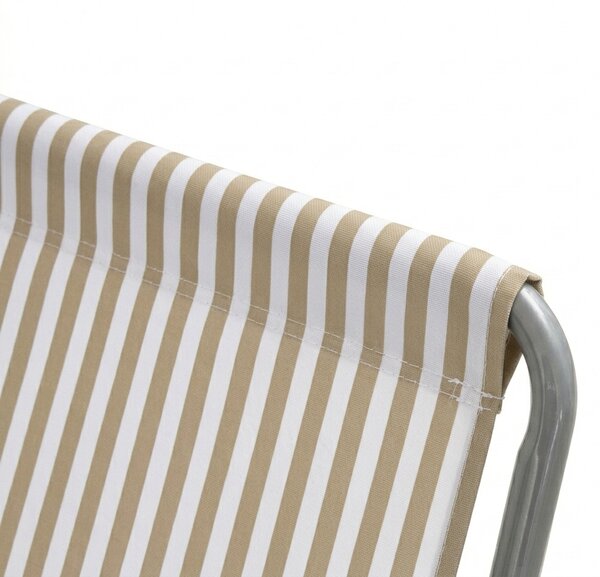 Skládací plážové lehátko SAND STRIPES, hnědé
