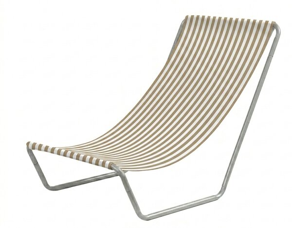 Skládací plážové lehátko SAND STRIPES, hnědé