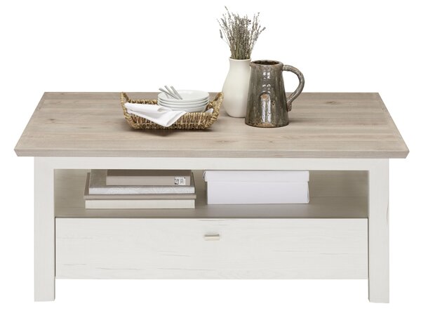 KONFERENČNÍ STOLEK, šedá, bílá, kompozitní dřevo, 110/80/45 cm Hom`in - Konferenční stolky