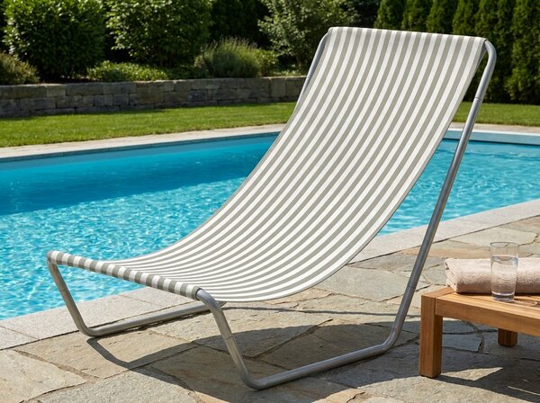Skládací plážové lehátko SAND STRIPES, zelené
