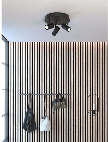 Stropní Lampa Herstal, Černá, Obývací pokoj, Kov