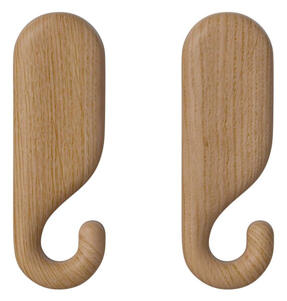 Bolia Nástěnný věšák Nob 8.5 cm 2ks, oiled oak