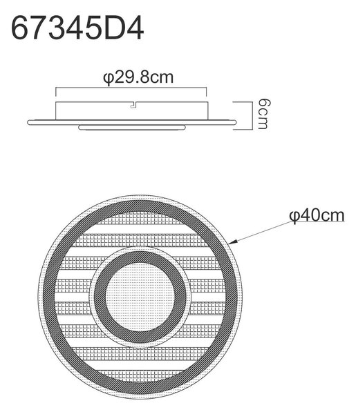 STROPNÍ LED SVÍTIDLO, 40/6 cm Globo - Online Only svítidla, Online Only