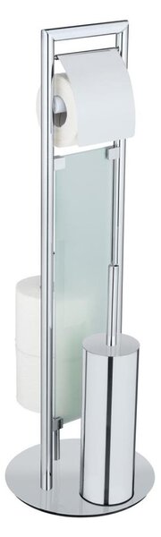 WENKO 25384100 - WC set SULMONA 25x76 cm stříbrná/černá
