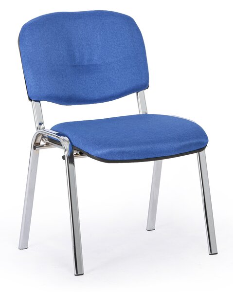 Konferenční židle VIVA PLUS - chromované nohy, modrá