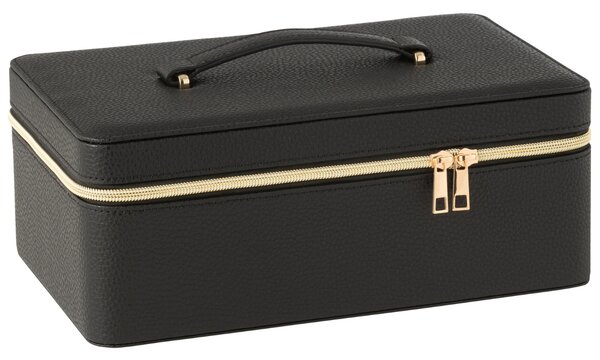 Černá koženková šperkovnice J-line Jewly 30 x 19 cm