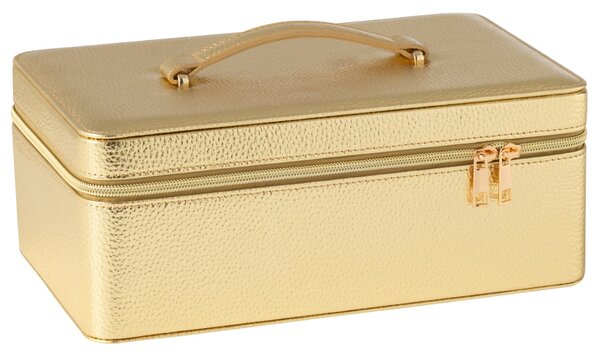 Zlatá koženková šperkovnice J-line Jewly 30 x 19 cm