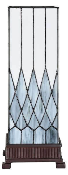 Bílo-šedá stolní lampa Tiffany Paulette - 17*17*43 cm E27/ 1*40W - Clayre & Eef