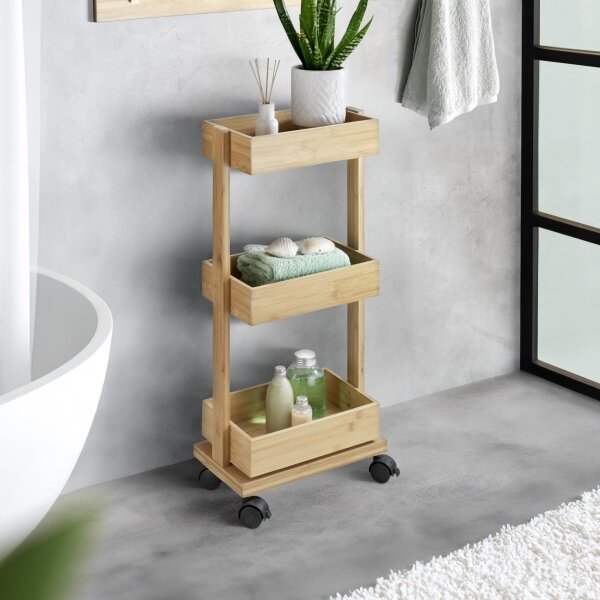 WENKO 24390100 - Regál TORTONA 18x71,5 cm hnědá/černá
