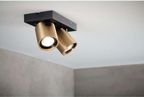 Stropní Lampa LIGHT-POINT, stmívatelné, Zlatá / mosazná, Obývací pokoj, Hliník