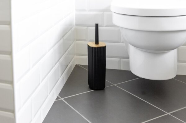 WENKO 25304100 - WC set ROTELLO 10x36 cm černá/hnědá