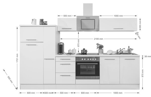 KUCHYŇSKÝ BLOK 300 cm Respekta - Online Only kuchyňské linky, Online Only
