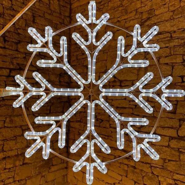 Easy Fix 2D LED svetelná vločka II, Ø 80 cm, ľadovo biela 3D tlač, sada verejného osvetlenia, hliník