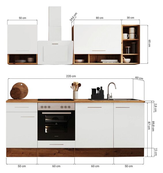 KUCHYŇSKÝ BLOK 220 cm Respekta - Online Only kuchyňské linky, Online Only