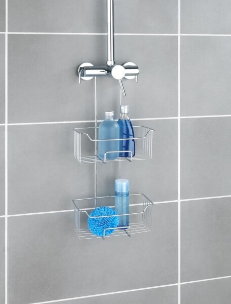 WENKO 24758100 - Sprchová police MILO 25x55 cm stříbrná/čirá