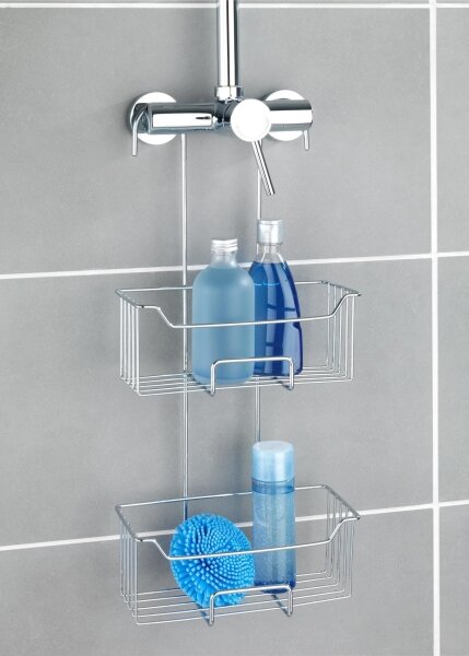 WENKO 24758100 - Sprchová police MILO 25x55 cm stříbrná/čirá