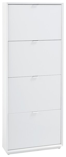 VYKLÁPĚCÍ BOTNÍK, bílá, barvy nerez oceli, 65/160/18 cm Xora - Výklopné botníky