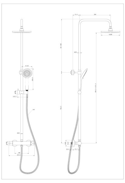WENKO 25484100 - Sprchový systém WATERSAVING SYSTEM 12x120 cm černá