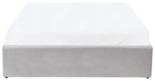 Postel s úložným prostorem bez čela DINAN Tkanina Světle šedá 120 x 200 cm