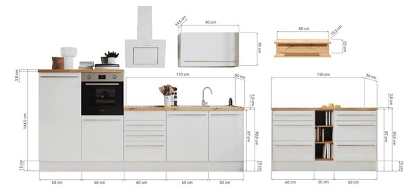 KUCHYŇSKÝ BLOK 290-150 cm Respekta - Online Only kuchyňské linky, Online Only