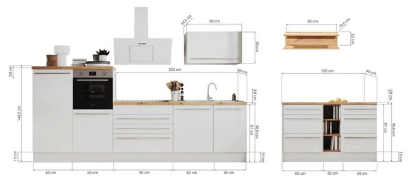KUCHYŇSKÝ BLOK 320-150 cm Respekta - Online Only kuchyňské linky, Online Only