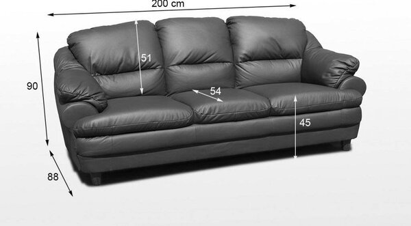Kožená pohovka Jupiter 3M hnědovínová