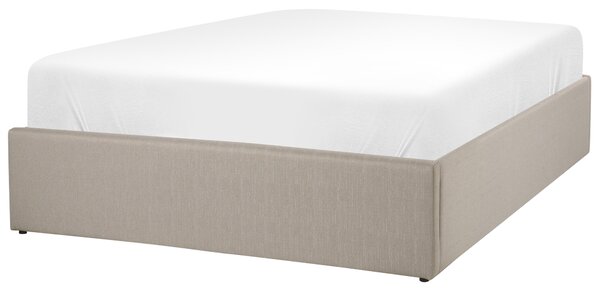 Postel s úložným prostorem bez čela DINAN Tkanina Taupe 120 x 200 cm
