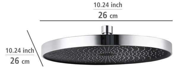 WENKO 24910100 - Sprchová hlavice SOFTWATER 26x26 cm lesk. chrom/černá