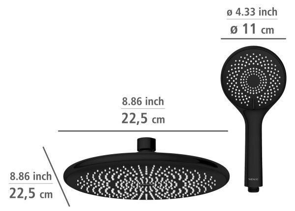 WENKO 25311100 - Sprchový set WATERSAVING SYSTEM 120 cm černá