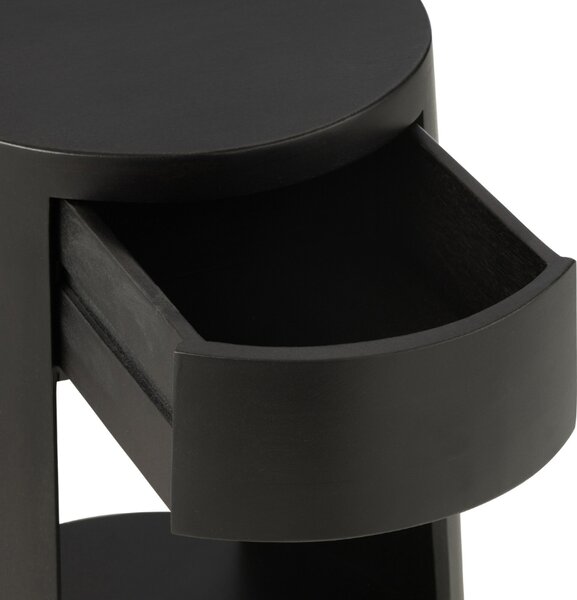 Černý dřevěný odkládací stolek J-line Colis 40 cm